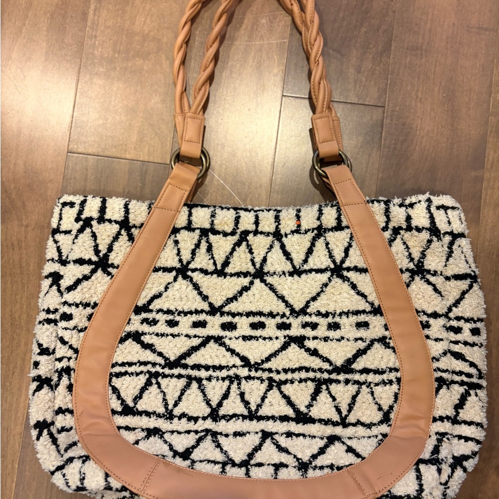 Stylish Black and Cream Tote Bag